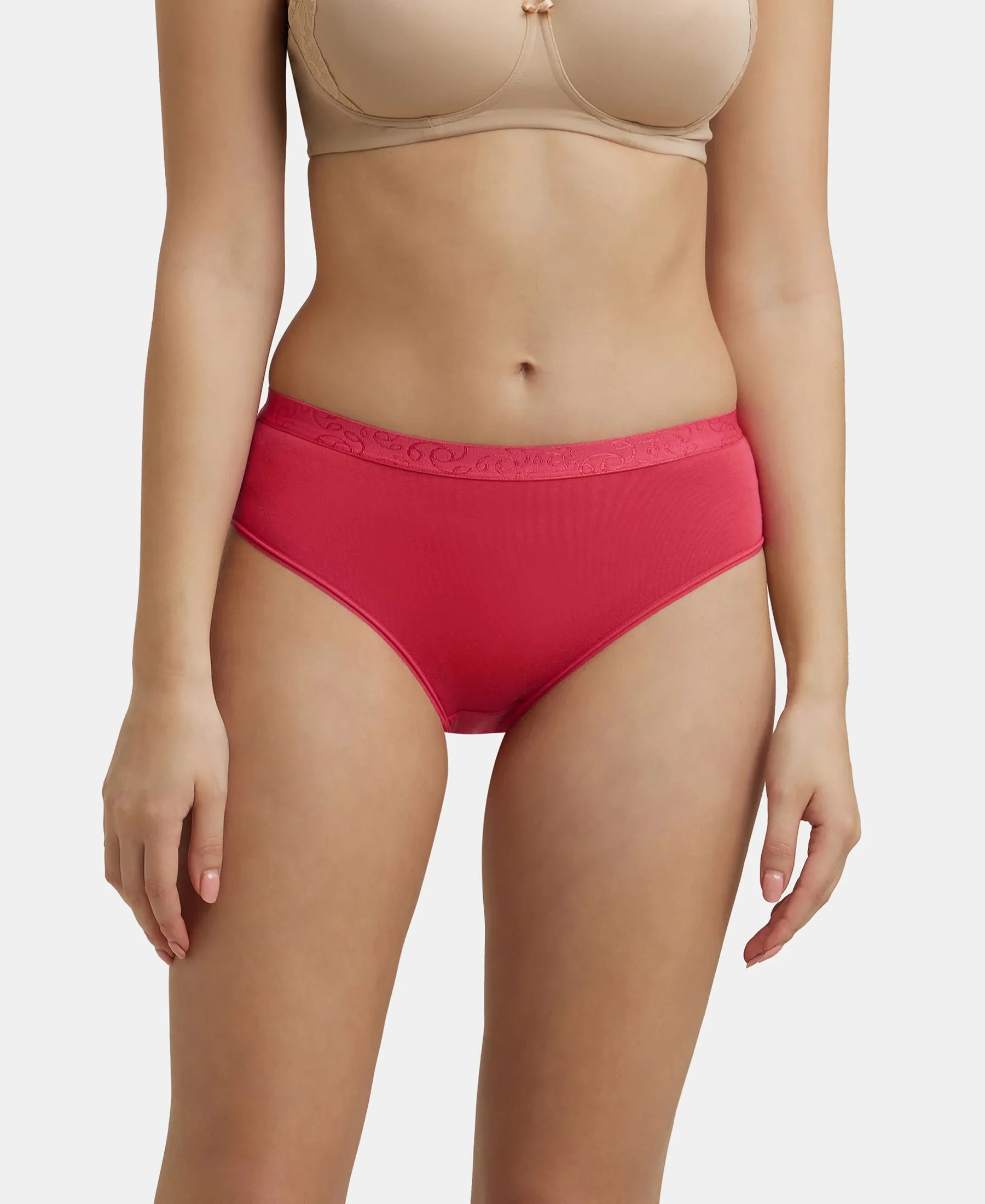 High Coverage Super Combed Cotton Elastane Stretch Hipsters with Ultra soft Exposed Waistband - Assorted
