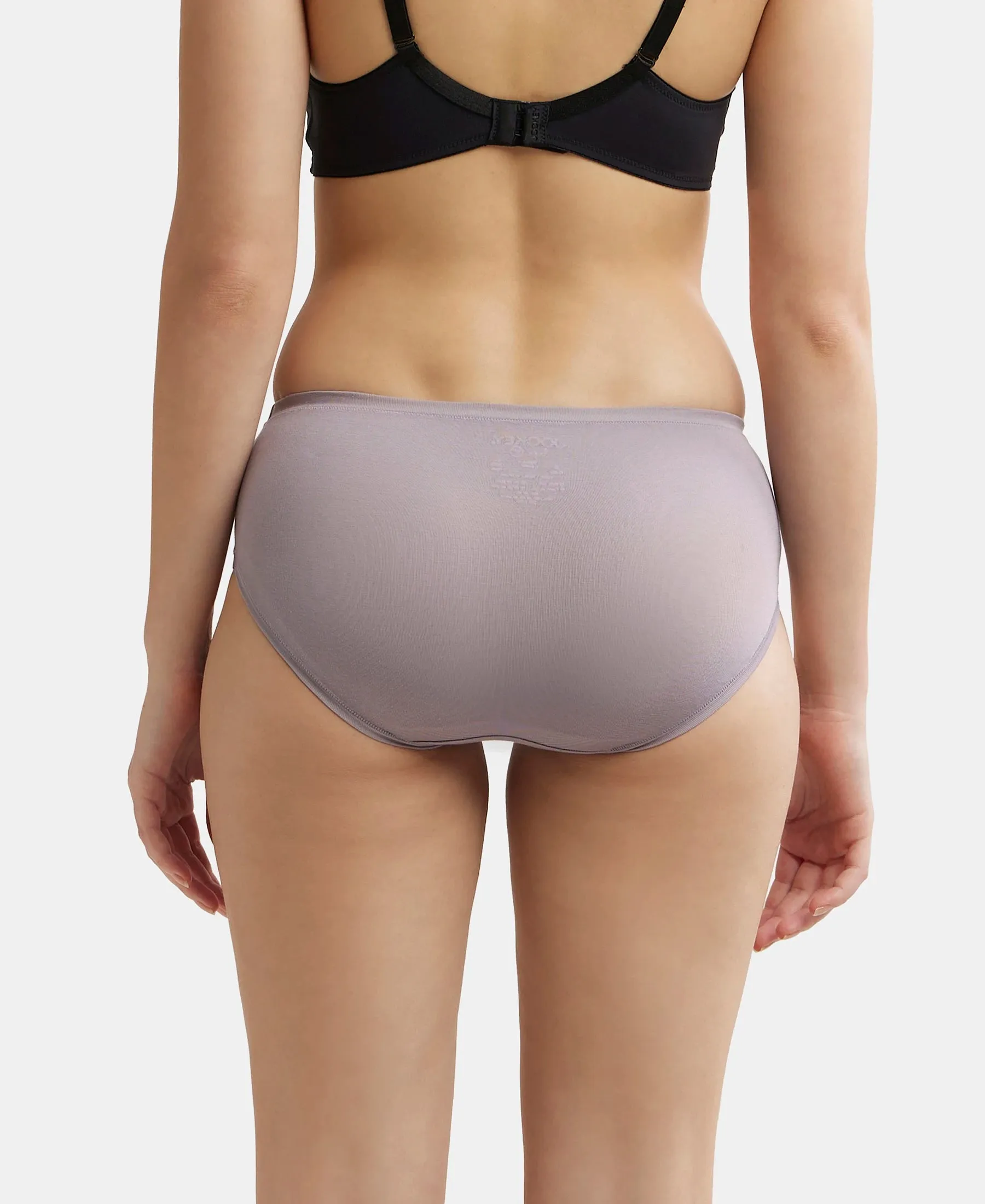 High Coverage Tencel Lyocell Elastane Stretch High Waist Hipster With Concealed Waistband and StayFresh Treatment - Minimal Grey