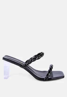 Inamorata Twisted Strap Mid Heel Sandals By Ruw