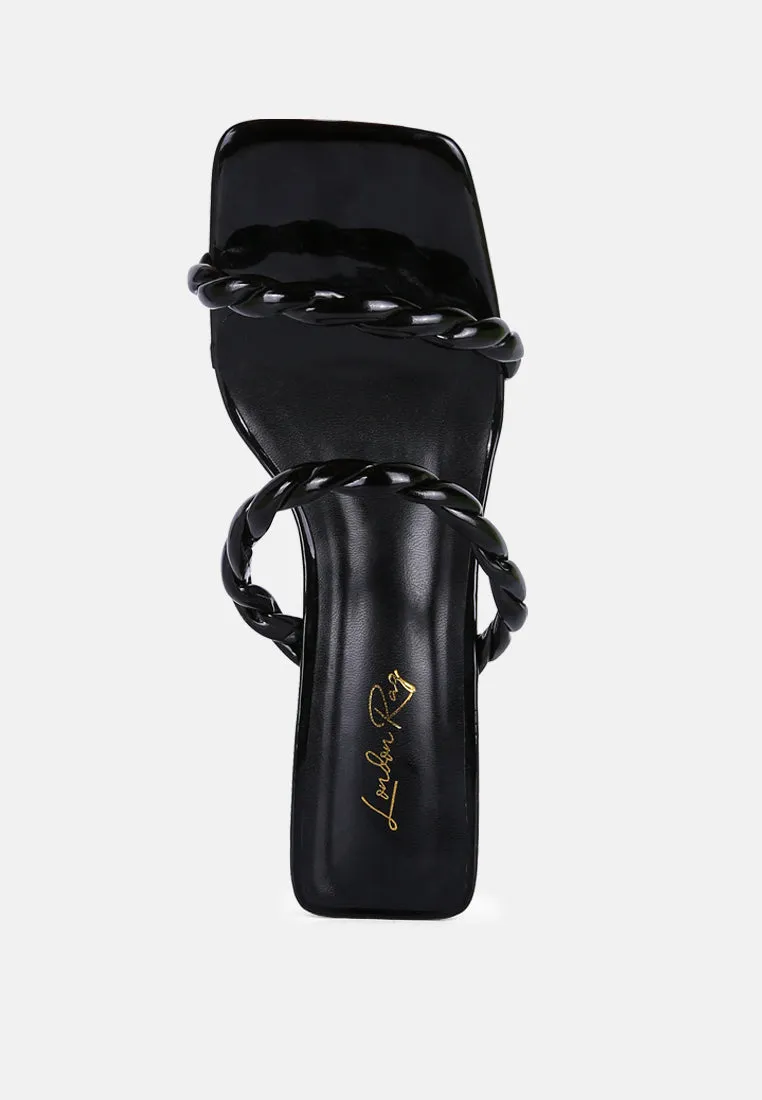 Inamorata Twisted Strap Mid Heel Sandals By Ruw