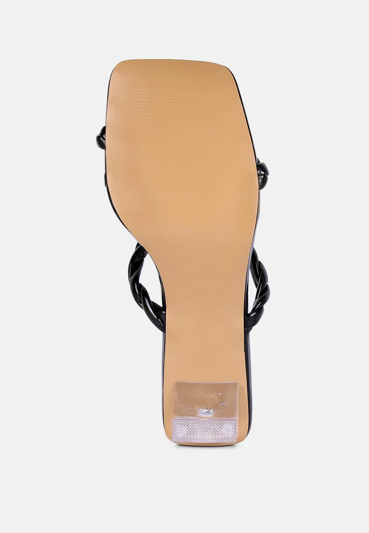 Inamorata Twisted Strap Mid Heel Sandals By Ruw