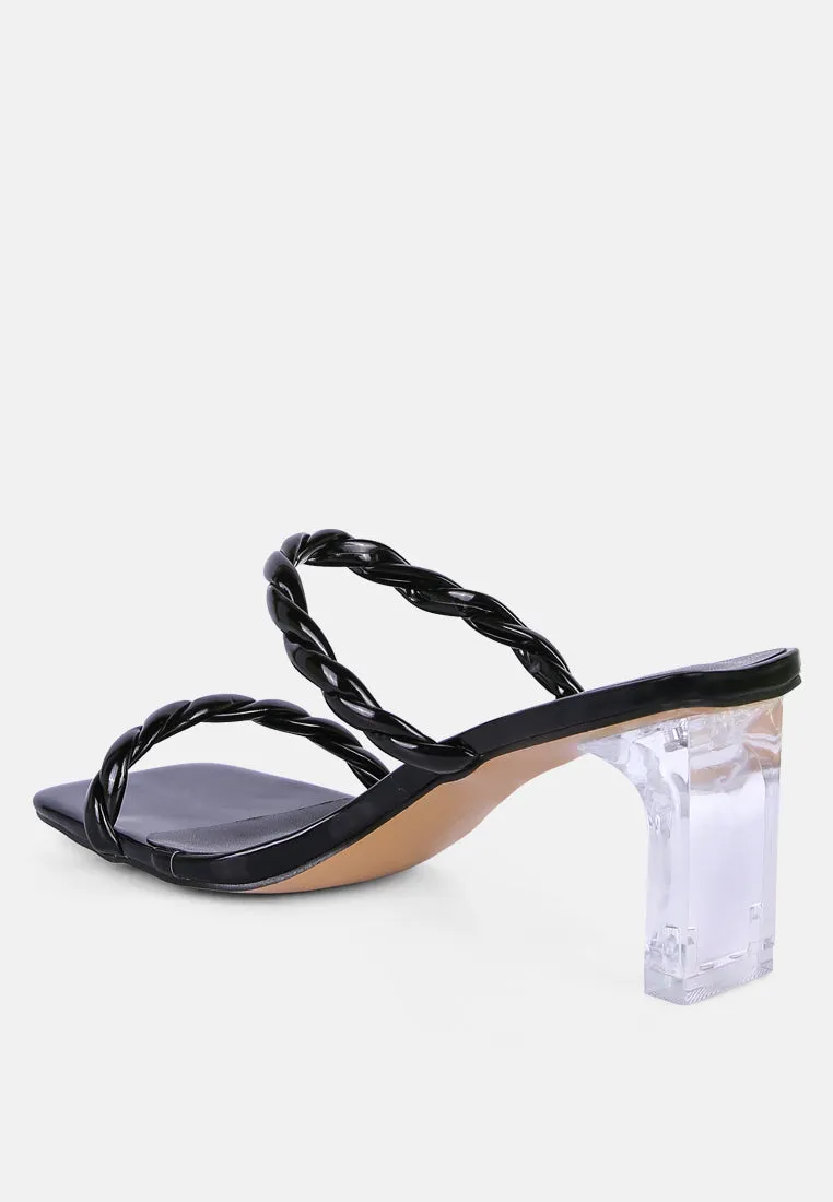 Inamorata Twisted Strap Mid Heel Sandals By Ruw
