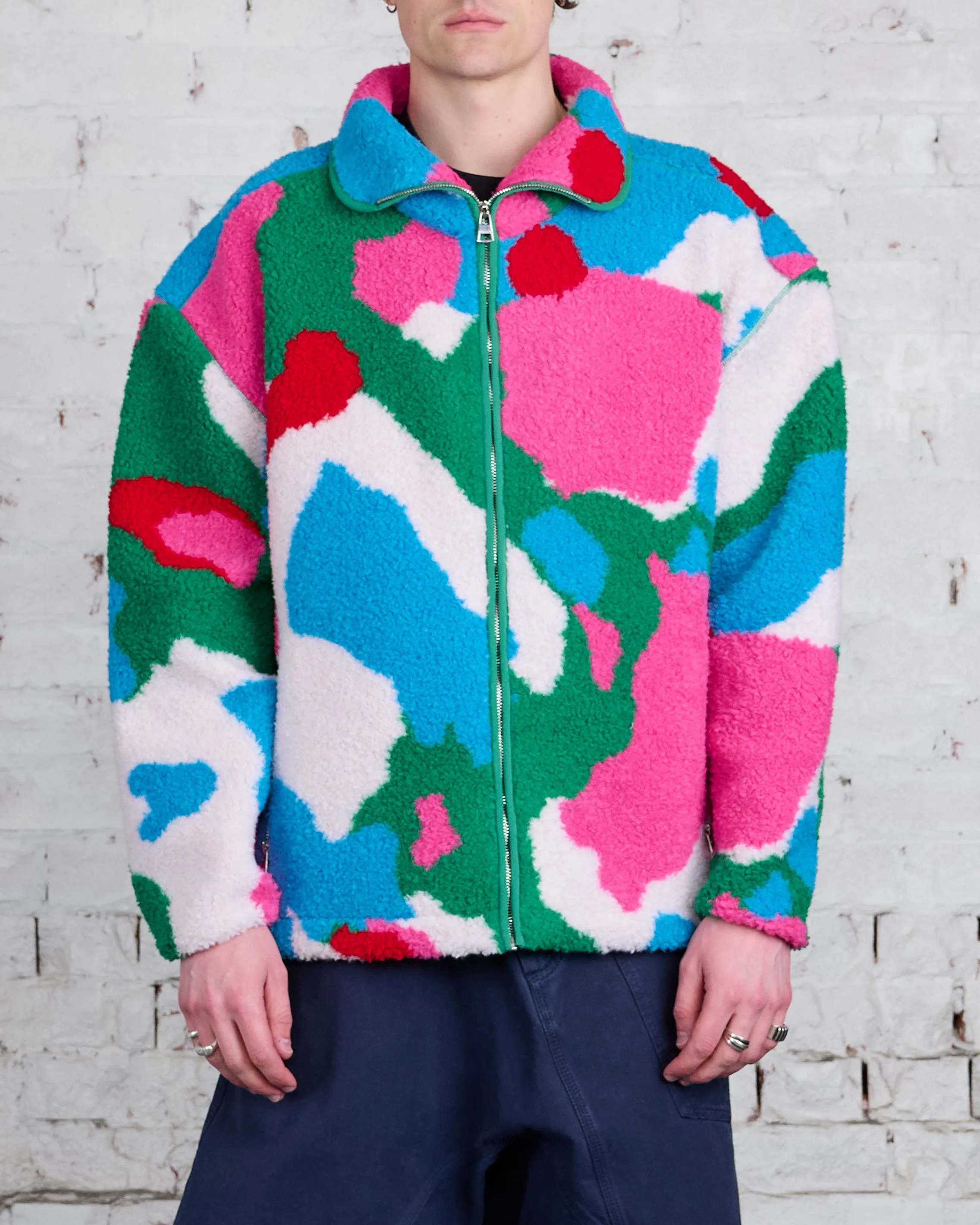 JW Anderson Graphic Fleece Jacket Pink/Multi