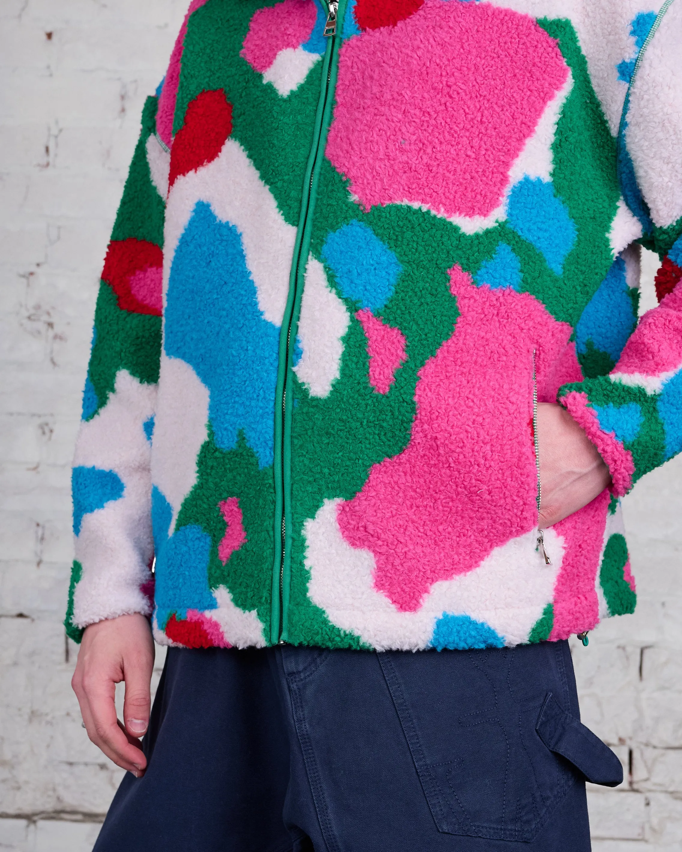 JW Anderson Graphic Fleece Jacket Pink/Multi
