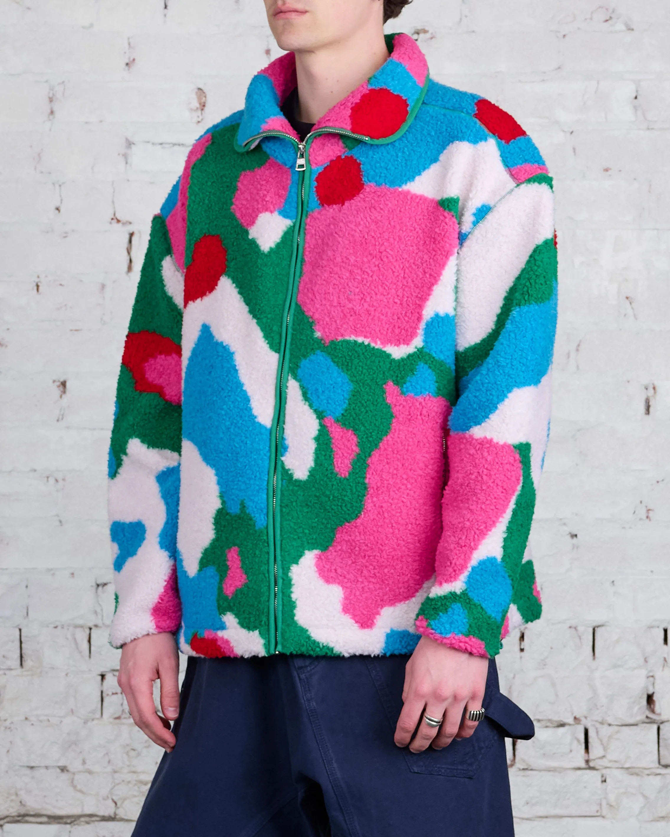 JW Anderson Graphic Fleece Jacket Pink/Multi