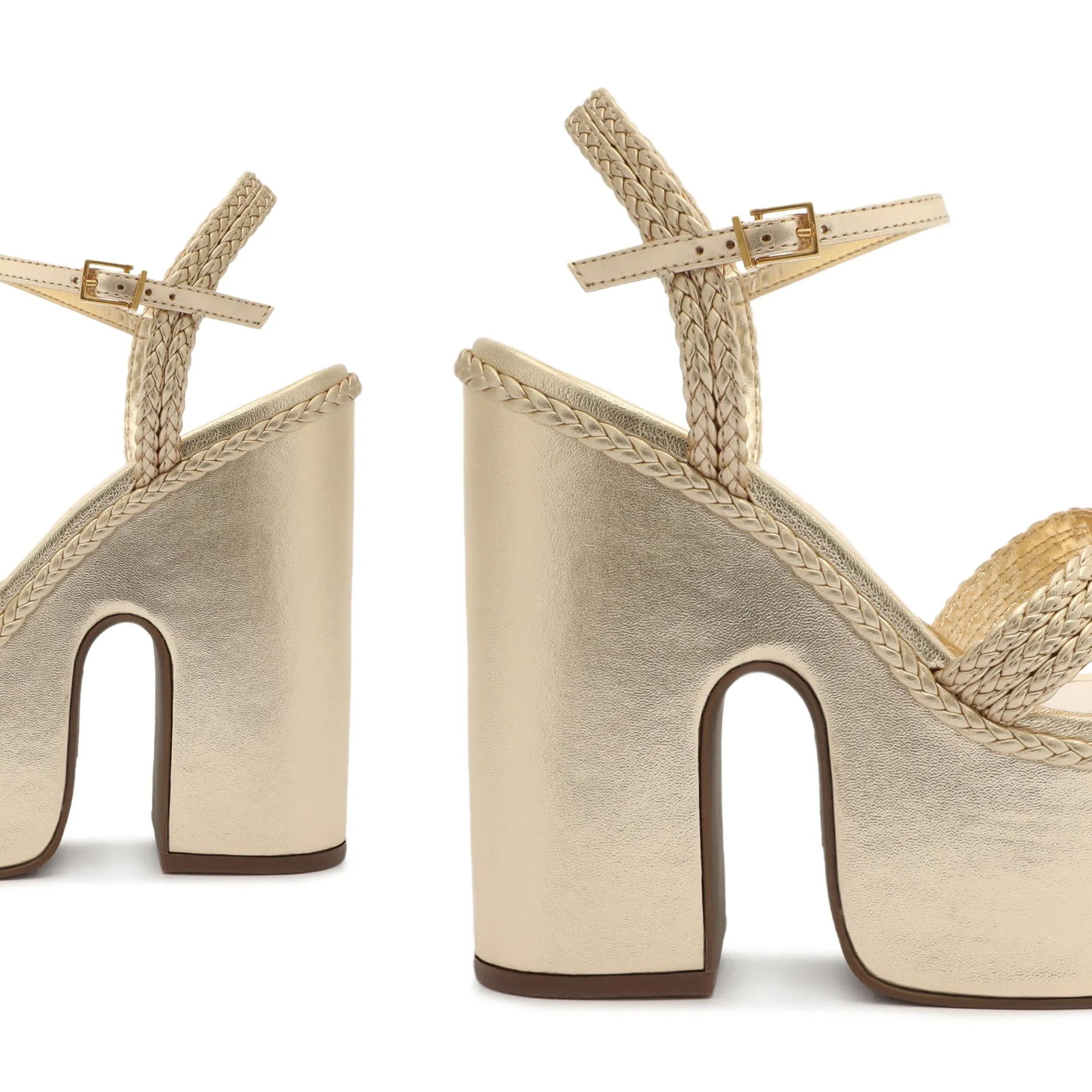 Karima Cutout Metallic Nappa Sandal