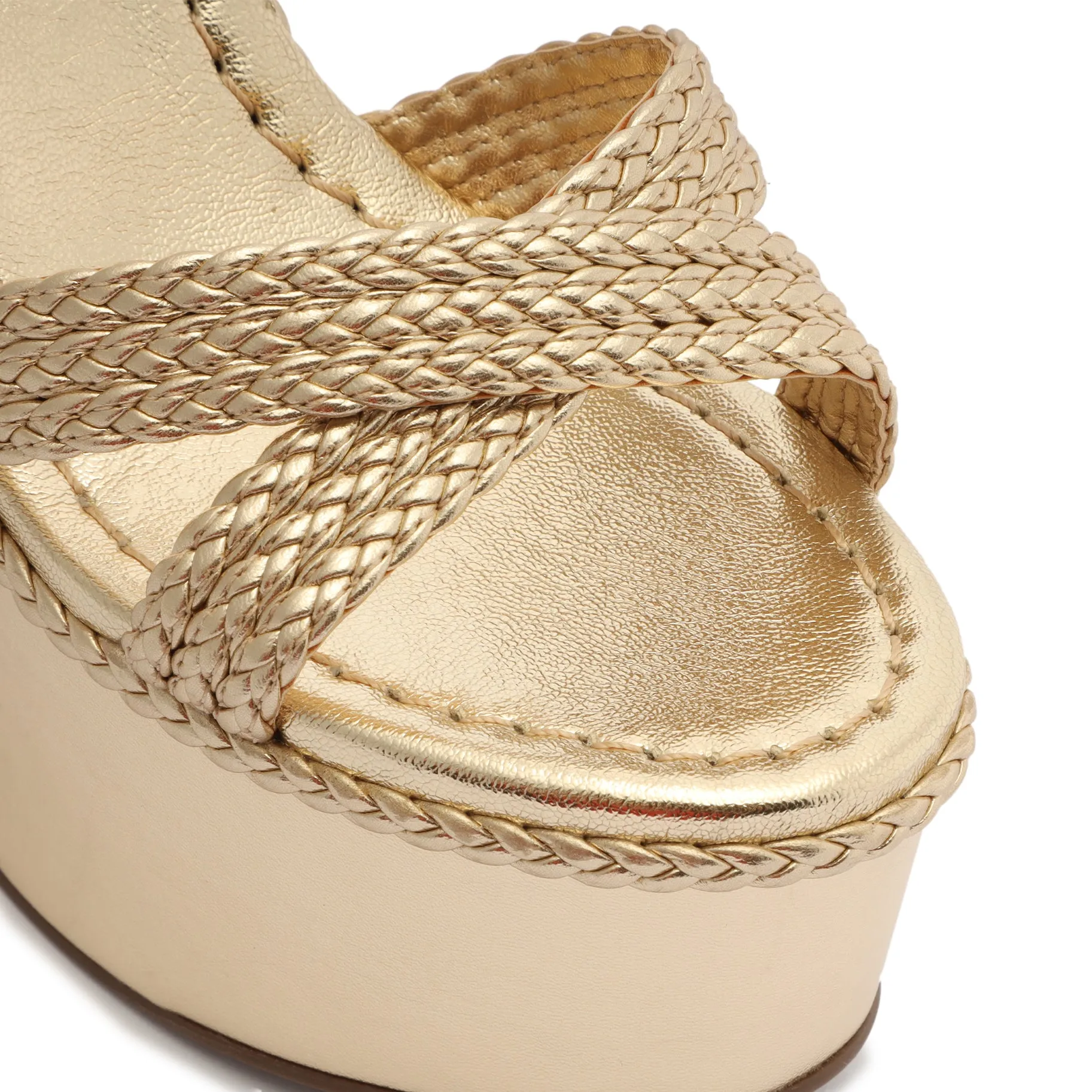 Karima Cutout Metallic Nappa Sandal