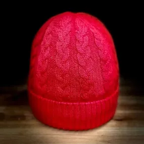 Ladies Cable Knit Cashmere Hat - 6 colours