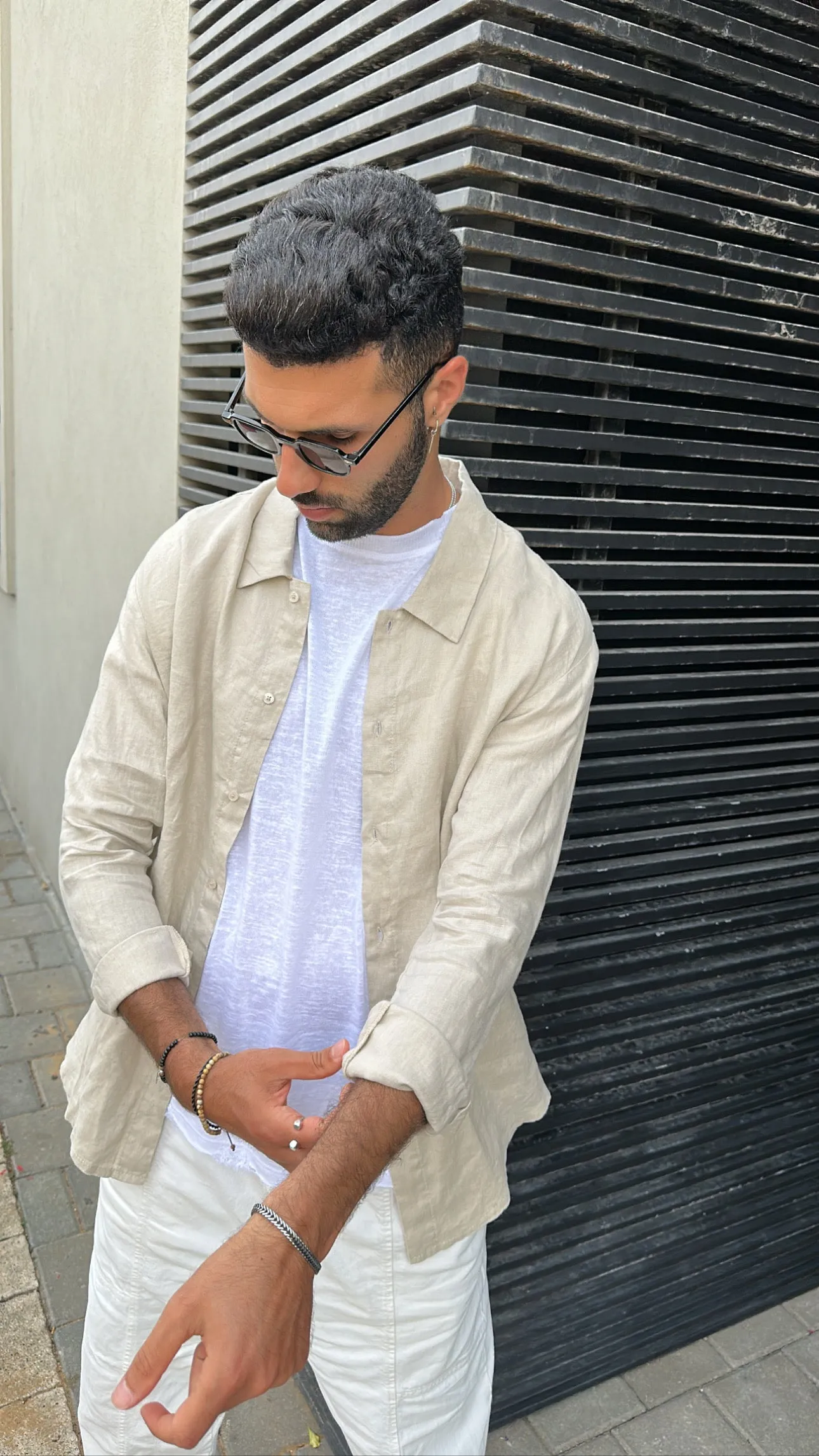 Linen button shirt  BEIGE
