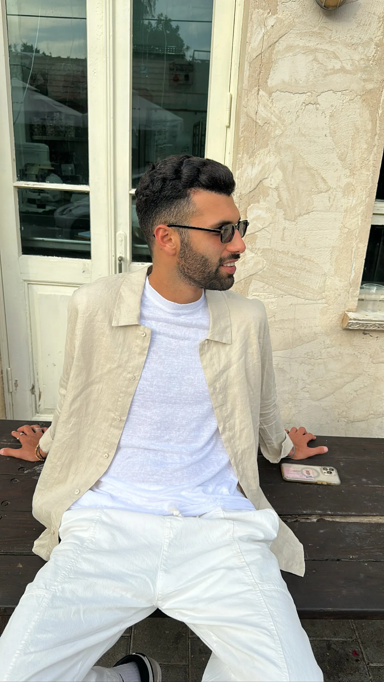 Linen button shirt  BEIGE