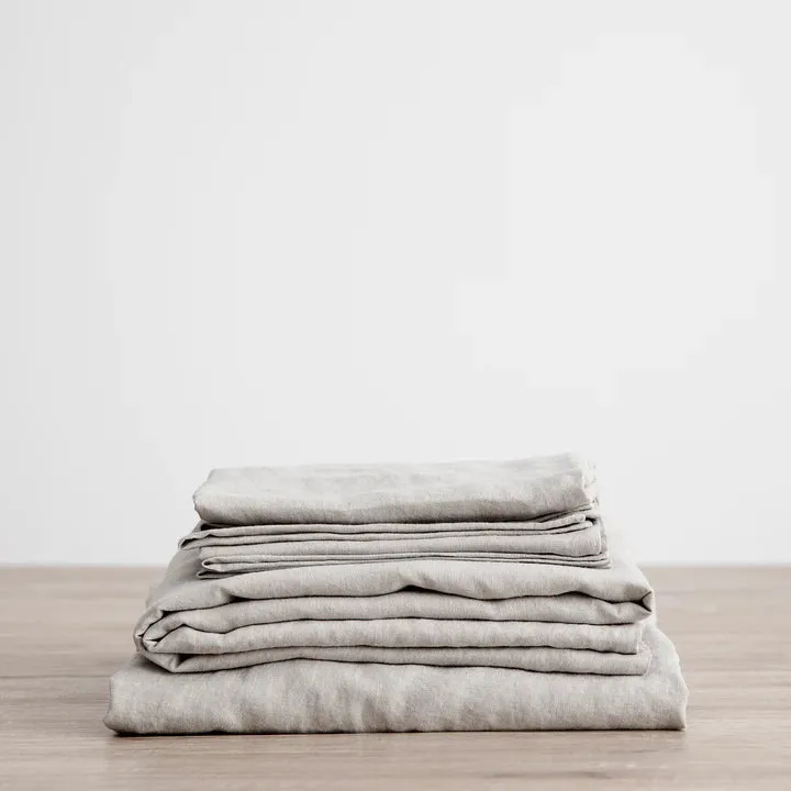 LINEN SHEET SET | 4 PC | SMOKE GREY