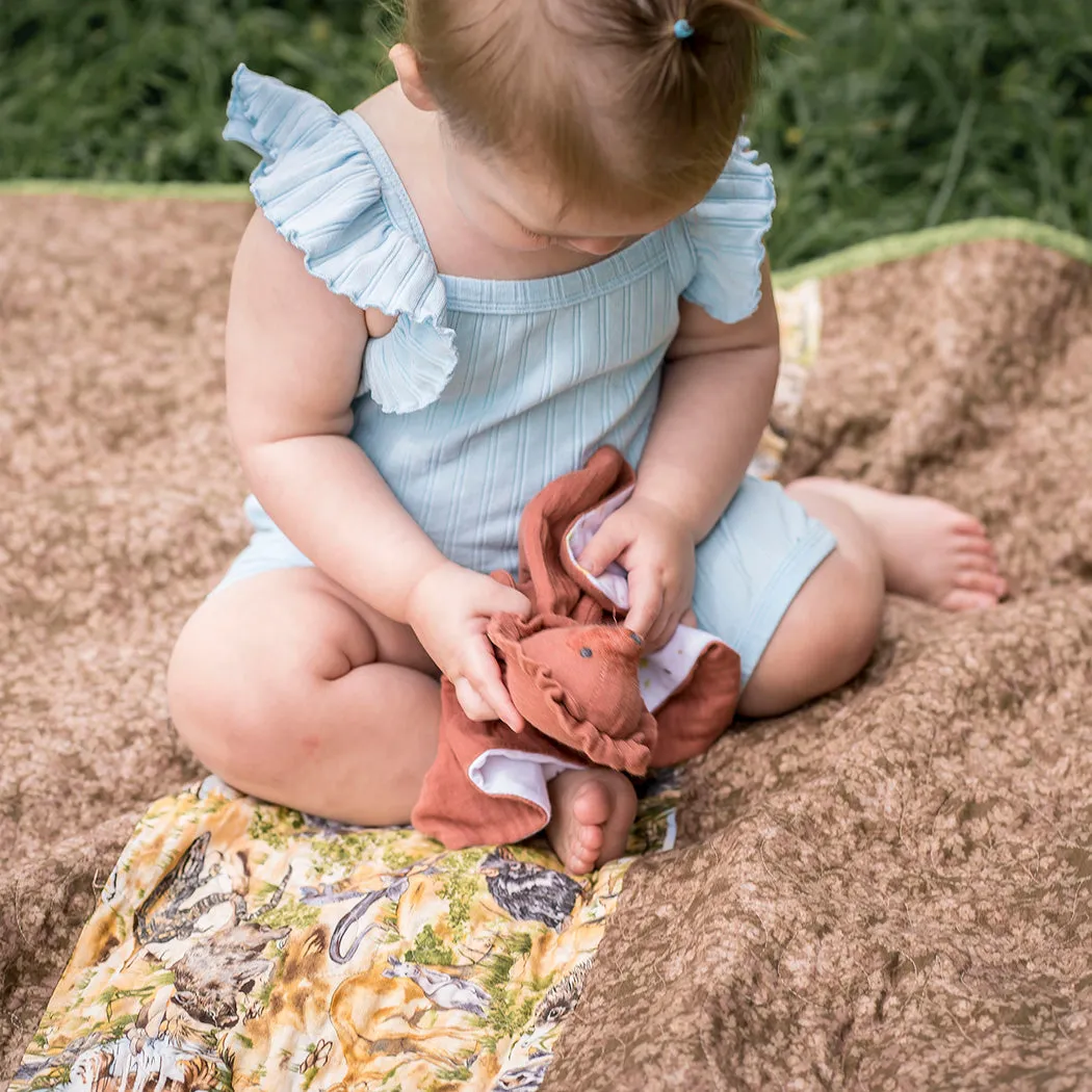 Lion Lovey with Rubber Teether
