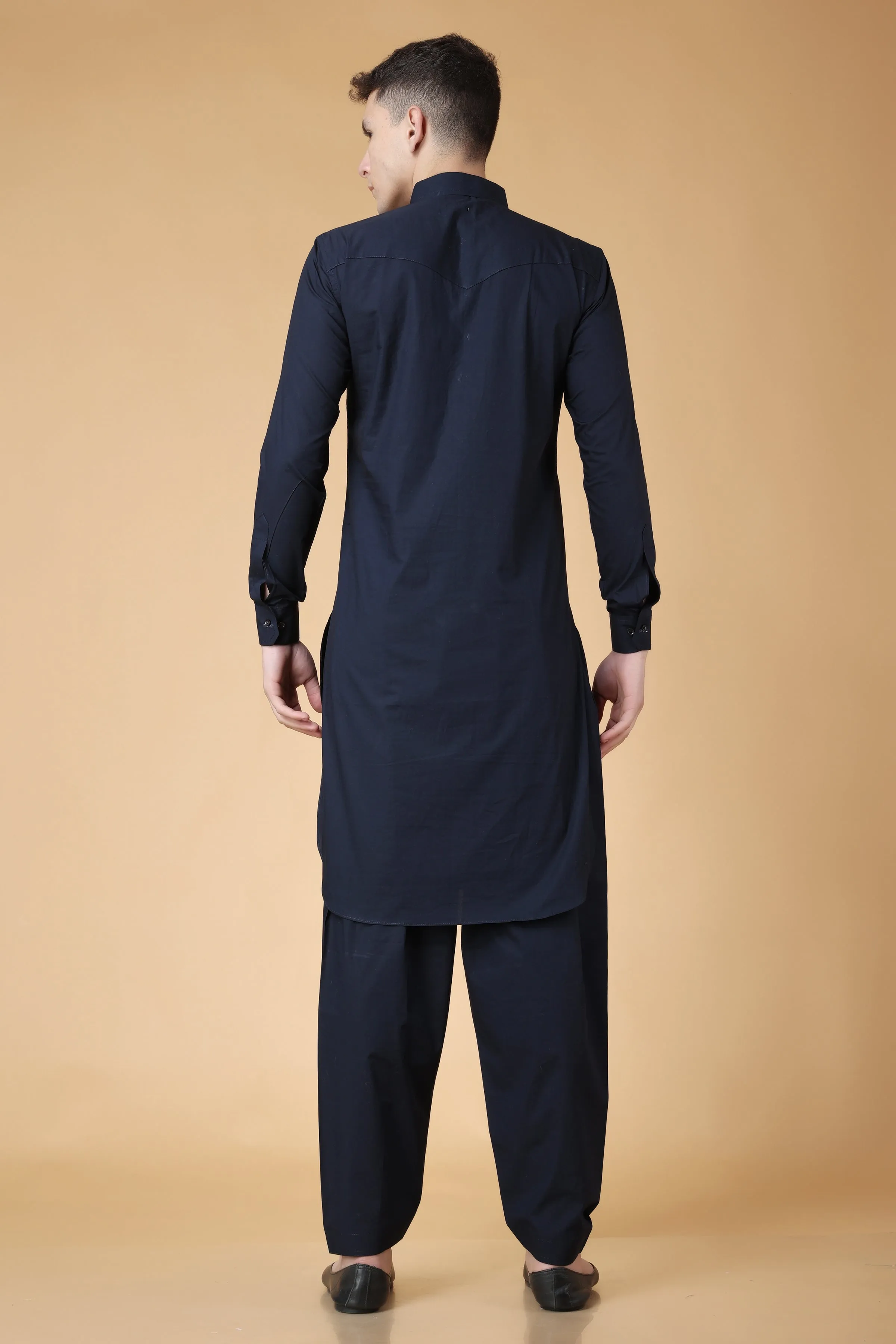 Marine Blue Cotton Kurta