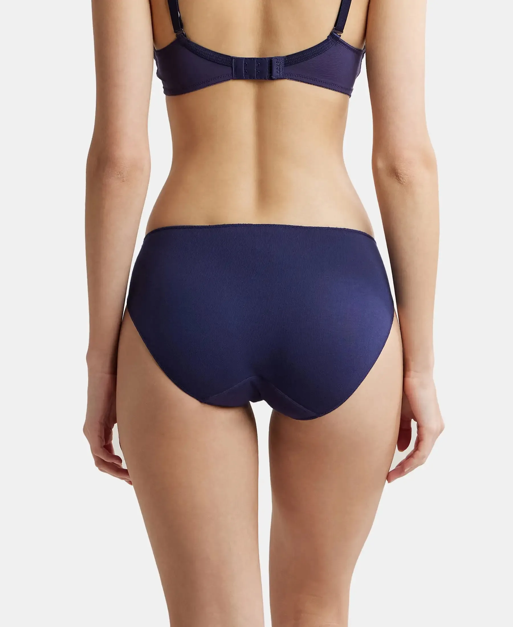 Medium Coverage Micro Modal Elastane Stretch Bikini With Concealed Waistband and StayFresh Treatment - Classic Navy