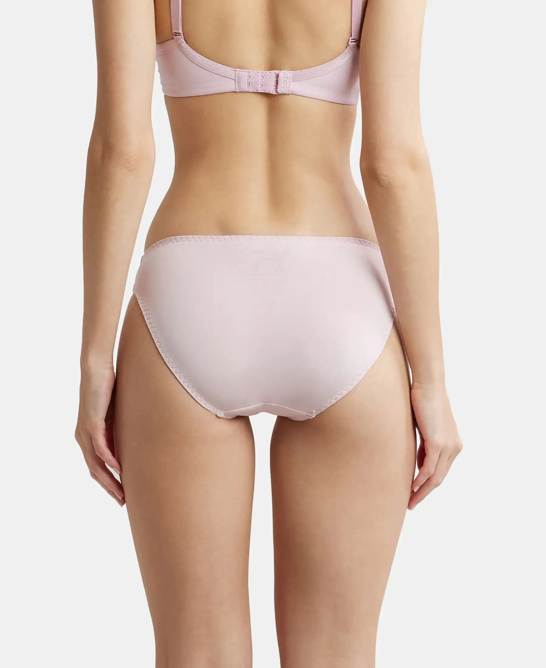 Medium Coverage Soft Touch Microfiber Elastane Stretch Lace Styled Bikini With StayFresh Treatment - Fragrant Lily