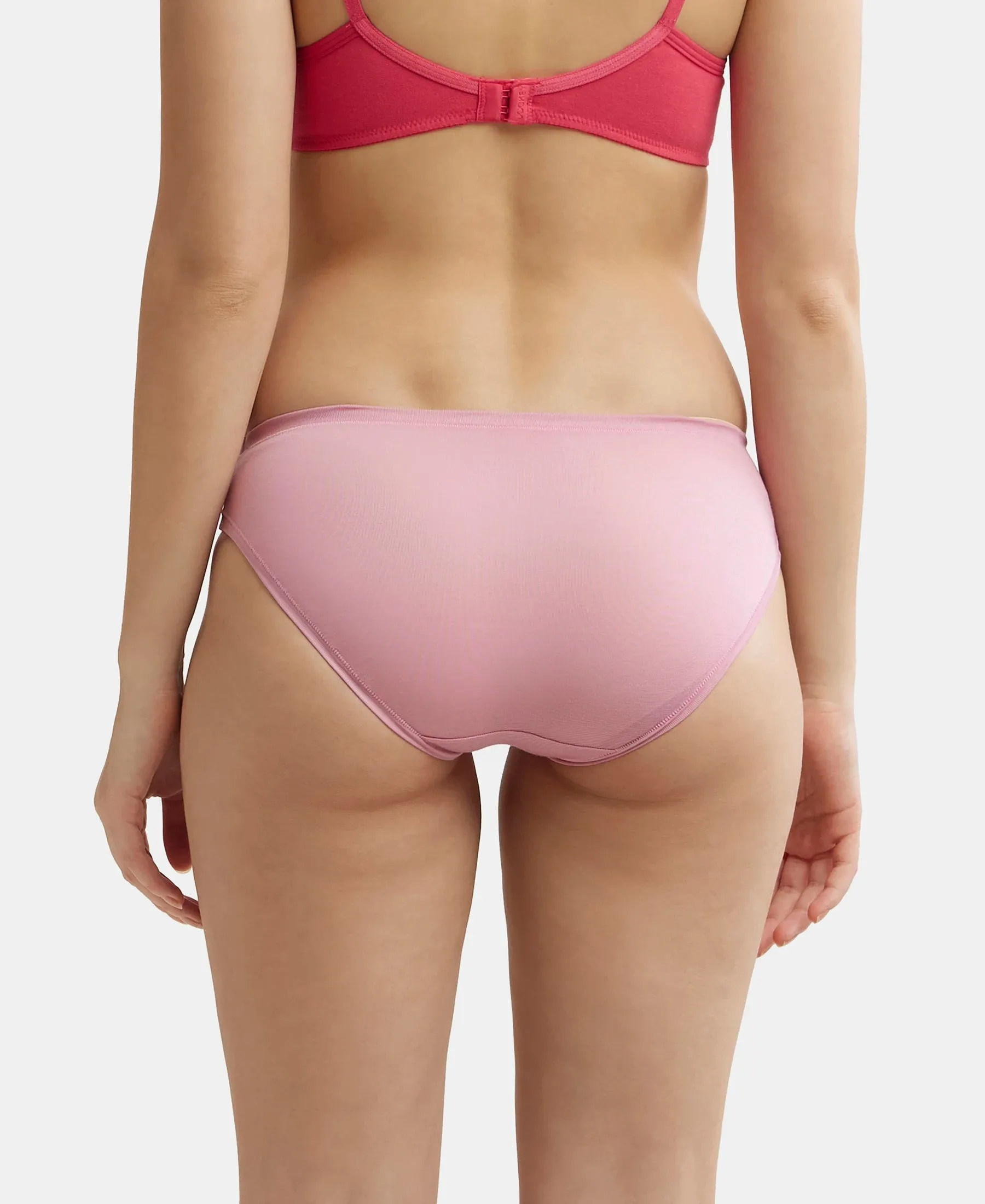 Medium Coverage Tencel Lyocell Elastane Stretch Mid Waist Bikini With Concealed Waistband and StayFresh Treatment - Orchid Smoke