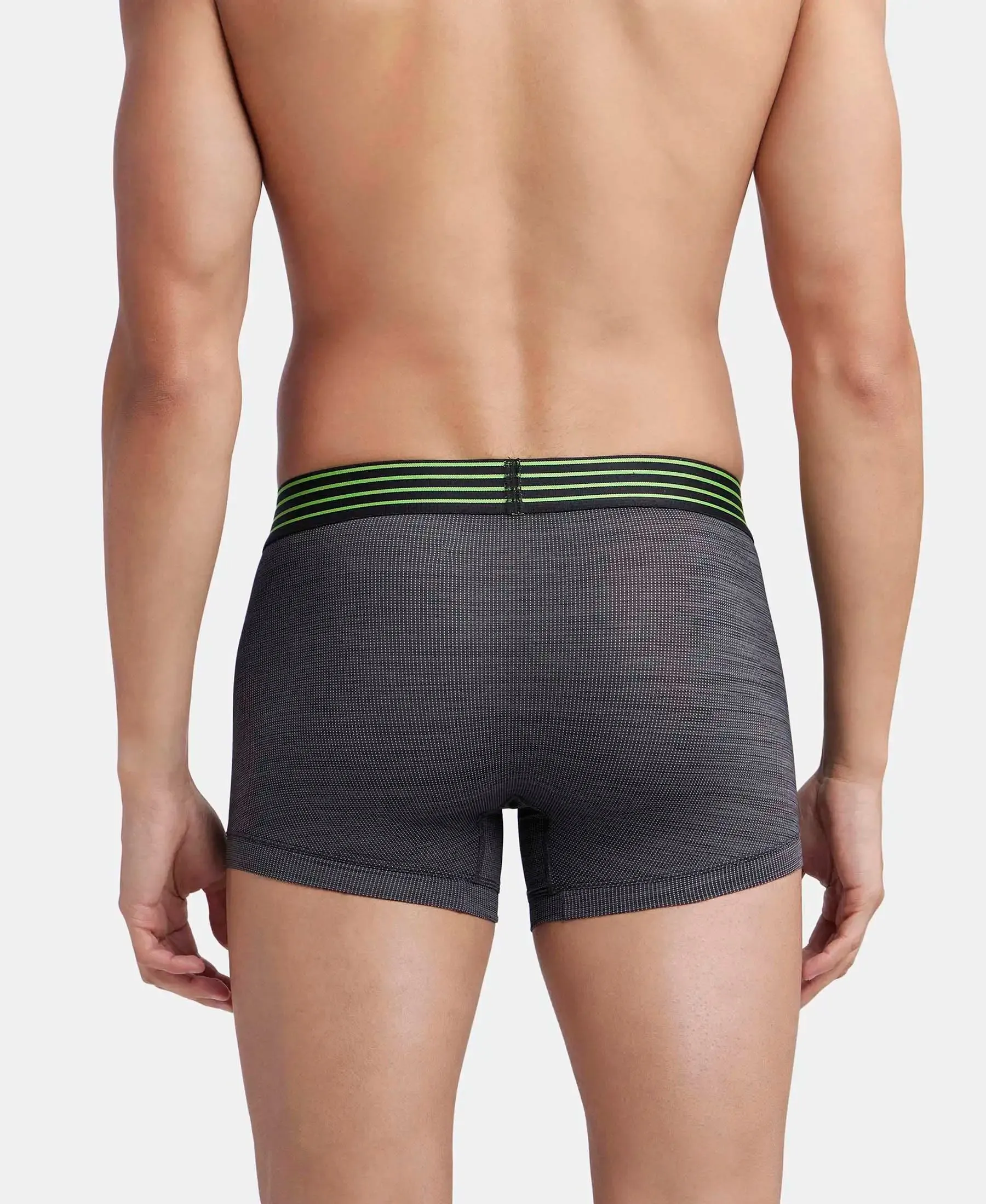 Microfiber Mesh Elastane Stretch Performance Trunk with StayDry Technology - Black