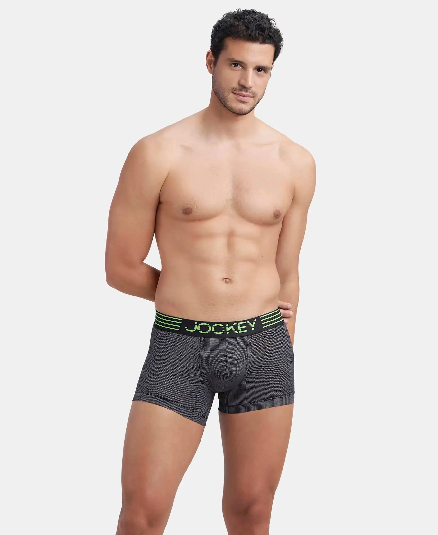 Microfiber Mesh Elastane Stretch Performance Trunk with StayDry Technology - Black