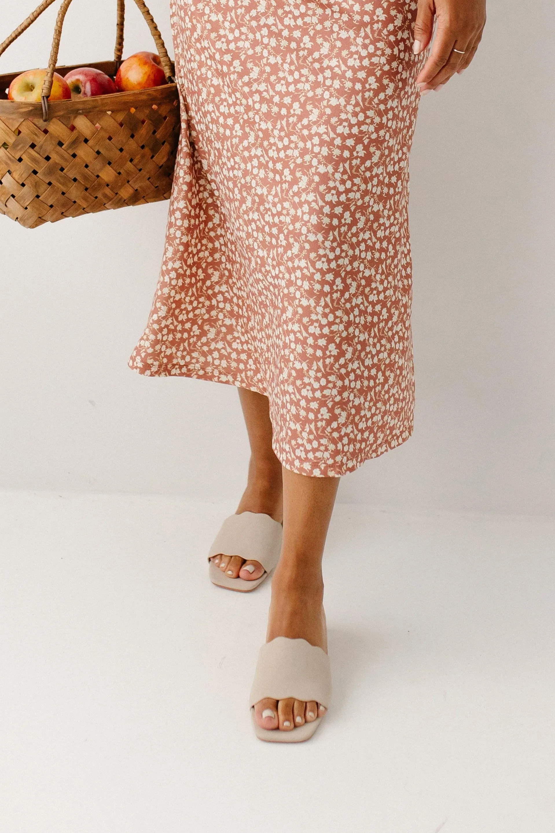 'Napa' Wave Trim Suede Heels in Stone