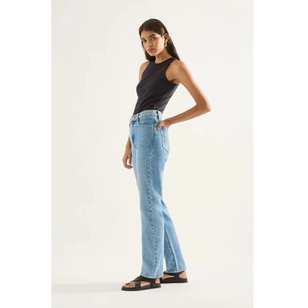 OUTLAND DENIM Zoe High Straight Jean, Cadence Blue