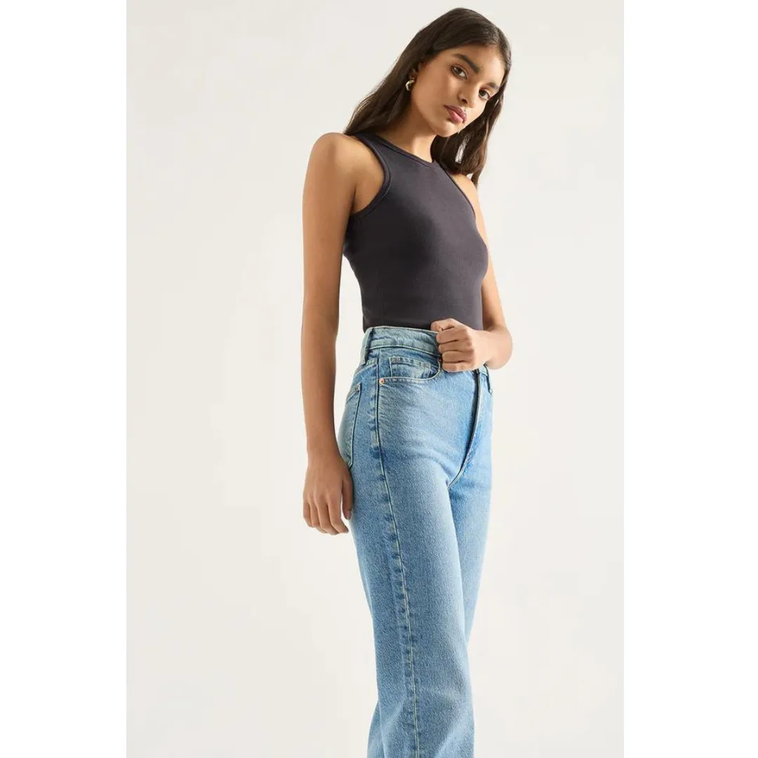 OUTLAND DENIM Zoe High Straight Jean, Cadence Blue