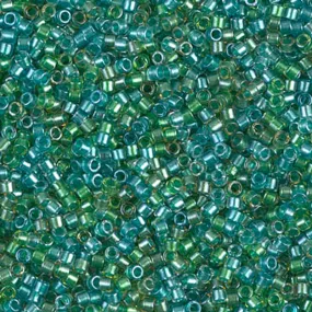 Seed Beads-11/0 Delica-984 Sparkling Lined Aqua Fresco Mix-Miyuki-7 Grams