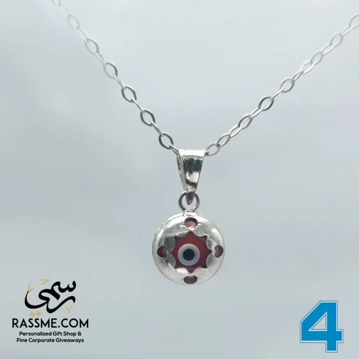 Simple Silver Evil Eye Necklace